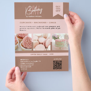 Prospectus 21,6 Cm X 24,94 Cm Boulangerie personnalisée Monogramme logo prospect