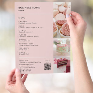 Prospectus 21,6 Cm X 24,94 Cm Boulangerie personnalisée Photo QR Menu Icônes des