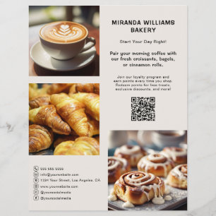 Prospectus 21,6 Cm X 24,94 Cm Boulangerie Photo Médias sociaux Promotion QR