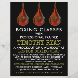 Prospectus 21,6 Cm X 24,94 Cm Boules de vitesse, Classe de boxe Advert Flyer