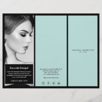 Boutique minimaliste de luxe Brochure noire/menthe