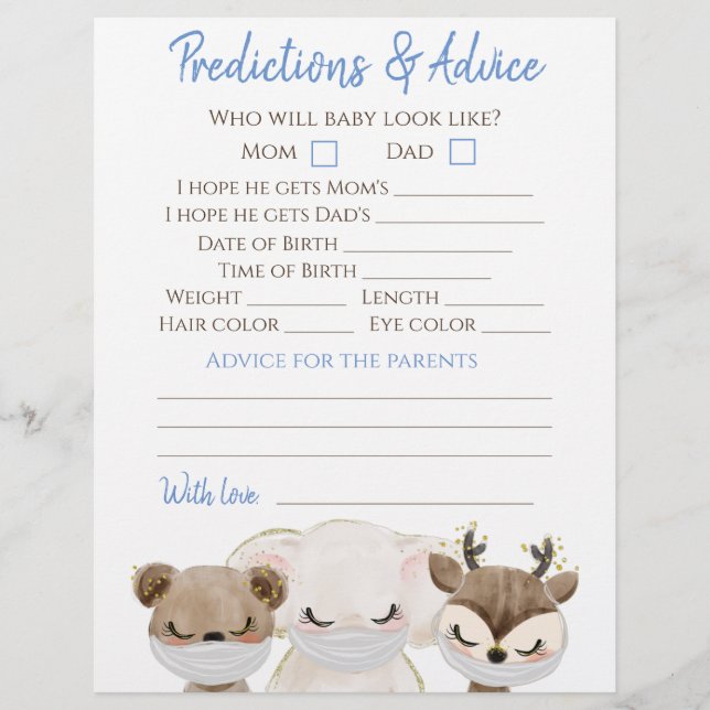 Prospectus 21,6 Cm X 24,94 Cm Boy Covid Baby shower Double Jeu (Devant)