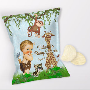 Prospectus 21,6 Cm X 24,94 Cm Boy Safari Animals Baby Shower Chip Bag Wrapper