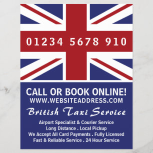 Prospectus 21,6 Cm X 24,94 Cm British Taxi Firm Flag with Price List
