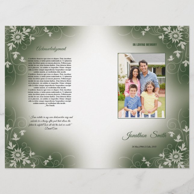 Prospectus 21,6 Cm X 24,94 Cm Brochure Modèle funéraire (Devant)