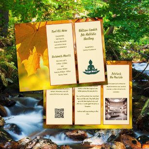 Prospectus 21,6 Cm X 24,94 Cm Brochure Nature Holistique Feuilles Dorées