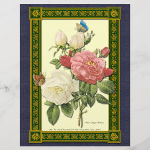 Prospectus 21,6 Cm X 24,94 Cm Brochure personnalisée Roses blanches rouges botan