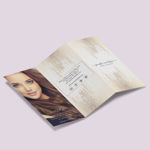 Prospectus 21,6 Cm X 24,94 Cm Brochure Tri-Fold Confetti Gold Script Glam
