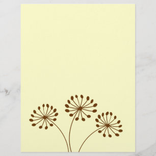 Prospectus 21,6 Cm X 24,94 Cm Brown Abstrait Dandelion Floral