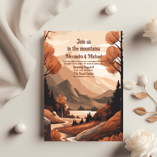 Prospectus 21,6 Cm X 24,94 Cm Budget Rustic Mountain Forest Mariage À feuillage 