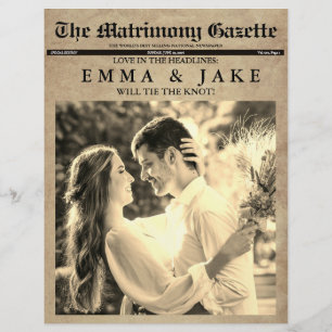 Prospectus 21,6 Cm X 24,94 Cm Budget Unique Fun News Papier Mariage Invitations