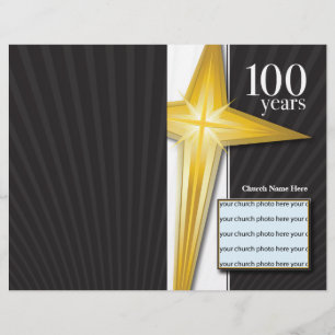 Prospectus 21,6 Cm X 24,94 Cm Bulletin de l'anniversaire de l'Église de 100 ans
