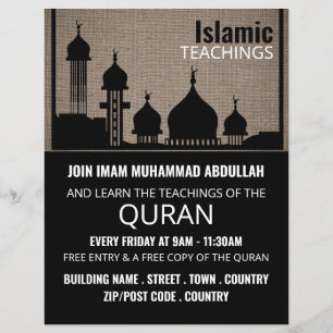 Prospectus 21,6 Cm X 24,94 Cm Burlap Mosque Silhouette, Advert de l'enseignement