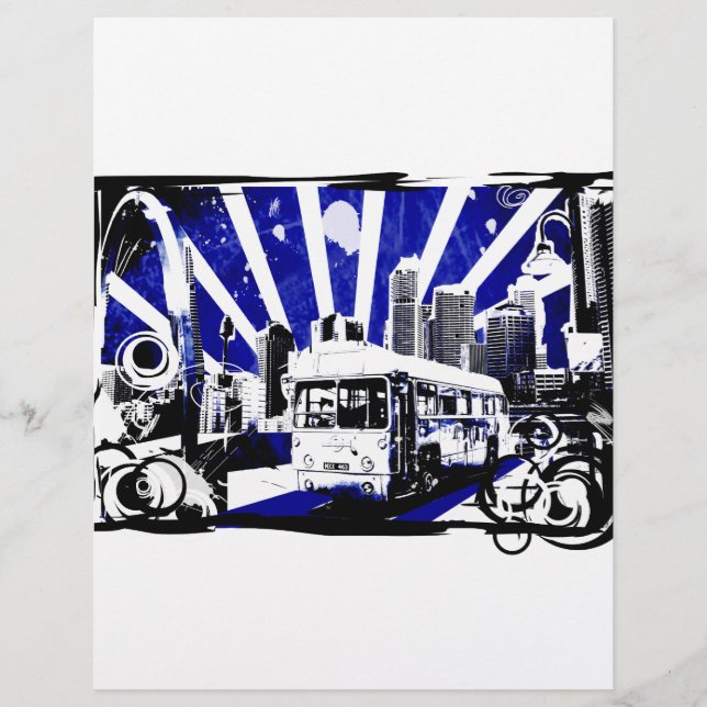 Prospectus 21,6 Cm X 24,94 Cm Bus rétro (Devant)