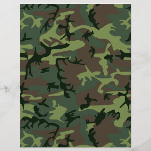 Prospectus 21,6 Cm X 24,94 Cm Camouflage Camo Green Brown Pattern