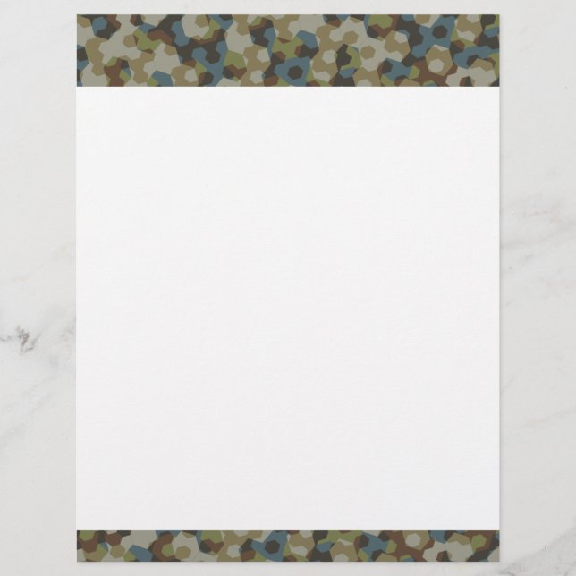 Prospectus 21,6 Cm X 24,94 Cm camouflage hexagone kaki (Devant)