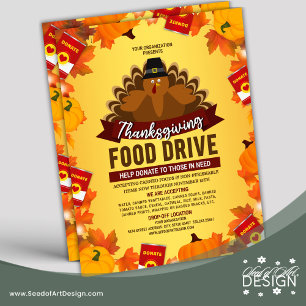 Prospectus 21,6 Cm X 24,94 Cm Campagne alimentaire de Thanksgiving Charity Fundr