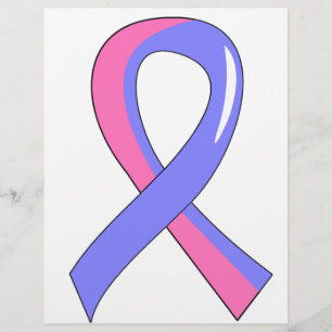 Prospectus 21,6 Cm X 24,94 Cm Cancer du sein masculin Bleu rose Ruban 3