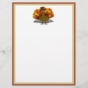 Prospectus 21,6 Cm X 24,94 Cm Caricature de Thanksgiving Turquie pèlerin