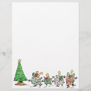 Prospectus 21,6 Cm X 24,94 Cm Caricature mignonne Danser Présentations de Noël e