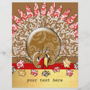 Prospectus 21,6 Cm X 24,94 Cm Caricature mignonne Thanksgiving Turquie