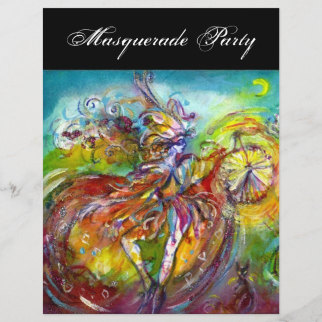 Prospectus 21,6 Cm X 24,94 Cm CARNAVAL ITALIEN Masquerade bal, danse et musique (Devant)