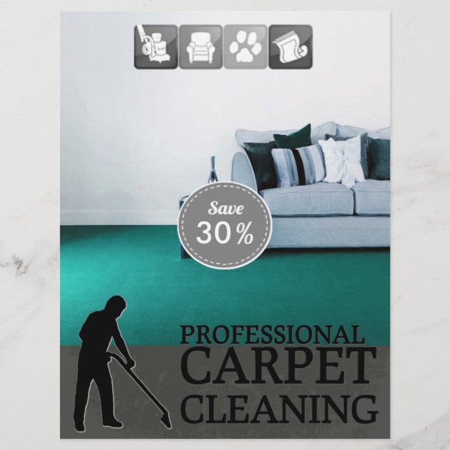 Prospectus 21,6 Cm X 24,94 Cm Carpet Cleaning Service Discount Offer Flyer (Devant)