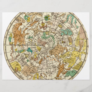 Prospectus 21,6 Cm X 24,94 Cm Carte de l'étoile du ciel du Nord et des constella