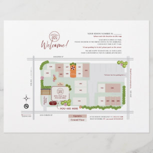 Prospectus 21,6 Cm X 24,94 Cm Carte des propriétés de l'hôtel / Conception perso