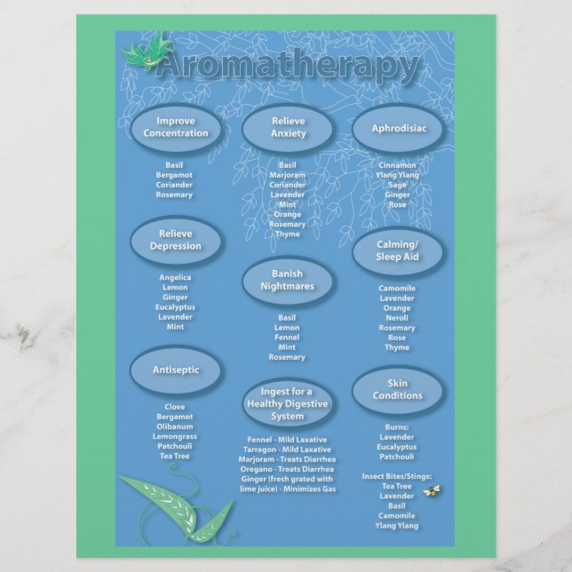 Prospectus 21,6 Cm X 24,94 Cm Carte graphique Aromathérapie Bleue (Devant)