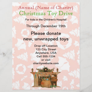 Prospectus 21,6 Cm X 24,94 Cm Charity Annual Christmas Toy Drive Père Noël Stock