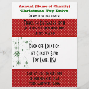 Prospectus 21,6 Cm X 24,94 Cm Charity annuel Jouet de Noël Conduite Snowflakes