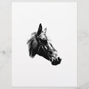 Prospectus 21,6 Cm X 24,94 Cm Cheval d'art pop noir et blanc