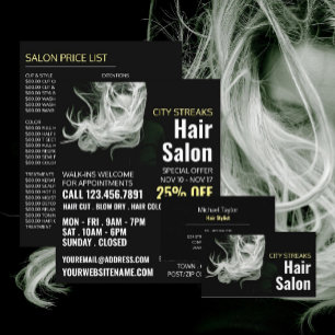 Prospectus 21,6 Cm X 24,94 Cm Cheveux Blonds Ondulés, Coiffeur, Publicité Salon