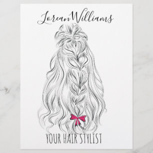 Prospectus 21,6 Cm X 24,94 Cm cheveux longs ondulés avec un arc Hairstyling marq