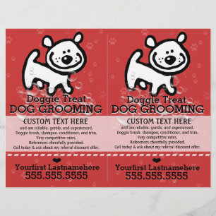 Prospectus 21,6 Cm X 24,94 Cm Chien Grooming.Pet Groomer.2 pour 1.Personnalisabl