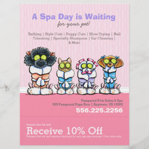 Prospectus 21,6 Cm X 24,94 Cm Chiens Spas Pet Groomer Chat Robes Coupon Rose Ad