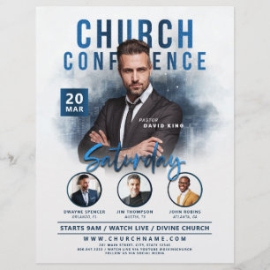 Prospectus 21,6 Cm X 24,94 Cm Church Conference Service Faded City Event