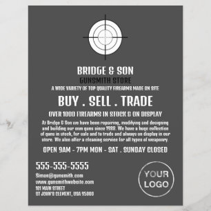 Prospectus 21,6 Cm X 24,94 Cm Cible d'arme, Forgeron, Publicité de magasin