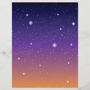 Prospectus 21,6 Cm X 24,94 Cm Ciel d'étoile violet et or