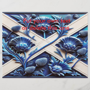 Prospectus 21,6 Cm X 24,94 Cm Circulaire avec Design Scottish Thistles