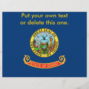 Prospectus 21,6 Cm X 24,94 Cm Circulaire avec Drapeau de l'Idaho, U.S.A.