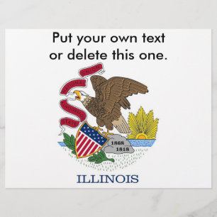 Prospectus 21,6 Cm X 24,94 Cm Circulaire avec Drapeau de l'Illinois, U.S.A.