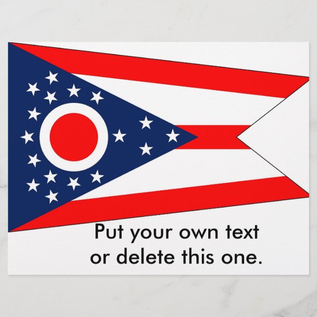 Prospectus 21,6 Cm X 24,94 Cm Circulaire avec Drapeau de l'Ohio, U.S.A. (Devant)