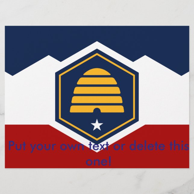 Prospectus 21,6 Cm X 24,94 Cm Circulaire avec Drapeau de l'Utah, États-Unis (Devant)