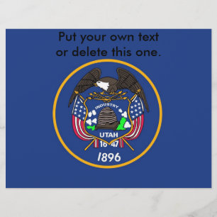 Prospectus 21,6 Cm X 24,94 Cm Circulaire avec drapeau de l'Utah, U.S.A.