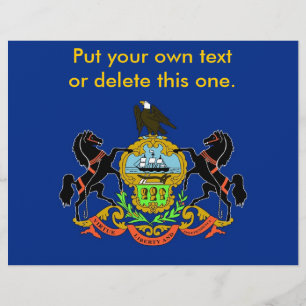 Prospectus 21,6 Cm X 24,94 Cm Circulaire avec Drapeau de Pennsylvanie, U.S.A.