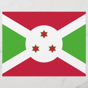 Prospectus 21,6 Cm X 24,94 Cm Circulaire avec drapeau du Burundi