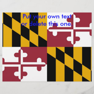 Prospectus 21,6 Cm X 24,94 Cm Circulaire avec drapeau du Maryland, États-Unis.