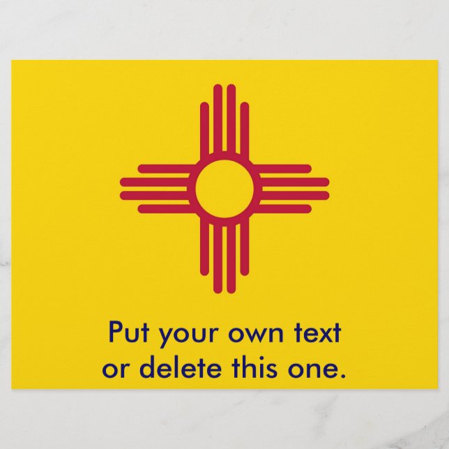 Prospectus 21,6 Cm X 24,94 Cm Circulaire avec Drapeau du Nouveau-Mexique, États- (Devant)